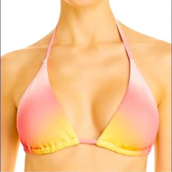 NWT Aqua Bloomingdale’s Exclusive Ombré Triangle Bikini Top - Picture 1 of 5